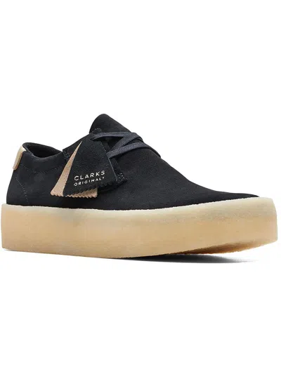 Clarks Ashcott Cup Mens Suede Lifestyle Casual And Fashion Sneakers In Black