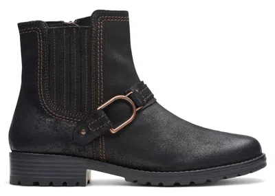 Pre-owned Clarks Aspra Buckle Suede (women's) Sneakers In Black