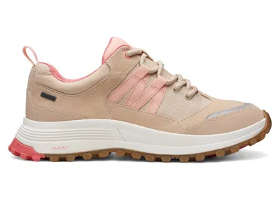 Pre-owned Clarks Atl Trek Path Gtx Leather (women's) Sneakers In Light Sand/combi