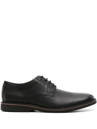 Clarks Atticus Ltlace Leather Derby Shoes In Black