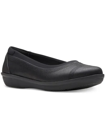 Clarks Ayla Low Womens Faux Leather Flats In Black