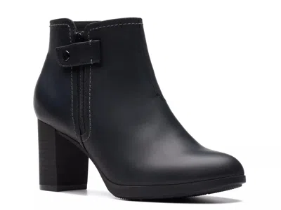 Clarks Bayla Glow Bootie In Black Shiny