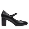 Clarks Bayla Nora In Black Leather In Black