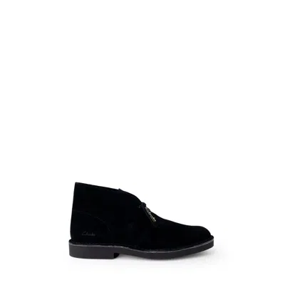 Clarks Evo Suede Desert Boots In Black