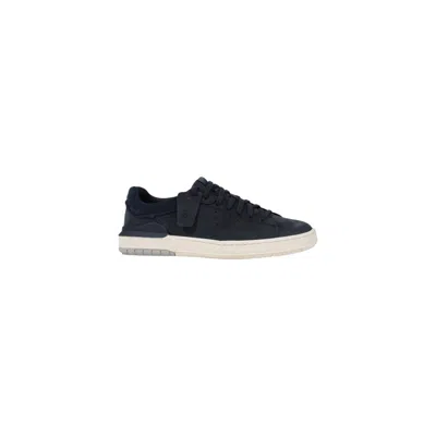 Clarks Blue Nubuc Leather Sneaker In Black