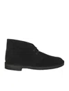 Clarks Desert Boot Suede Ankle Boots In Black