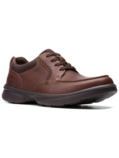 Clarks Bradley Vibe Mens Faux Leather Lace-up Oxfords In Brown
