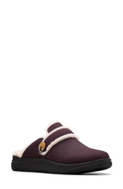 Clarks ® Breeze Cross Faux Shearling Lined Mule In Purple