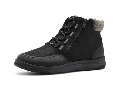 Clarks Breeze Moss Women's Boots Black Leather: 5 B - Medium, Synthetic/textile
