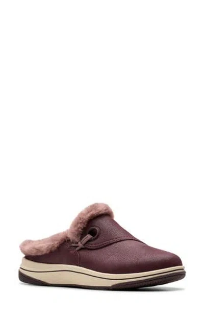 Clarks ® Breeze Myth Faux Fur Lined Slipper In Burgundy