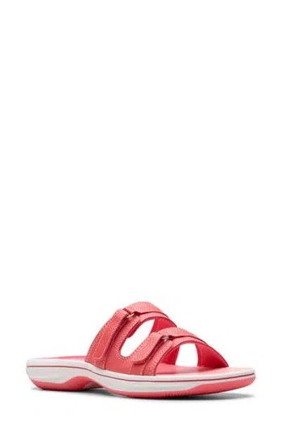 Clarks ® Breeze Piper Slide Sandal In Brt Coral Ombre