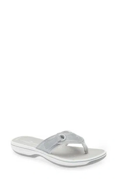 Clarks ® Breeze Reyna Flip Flop In Silver