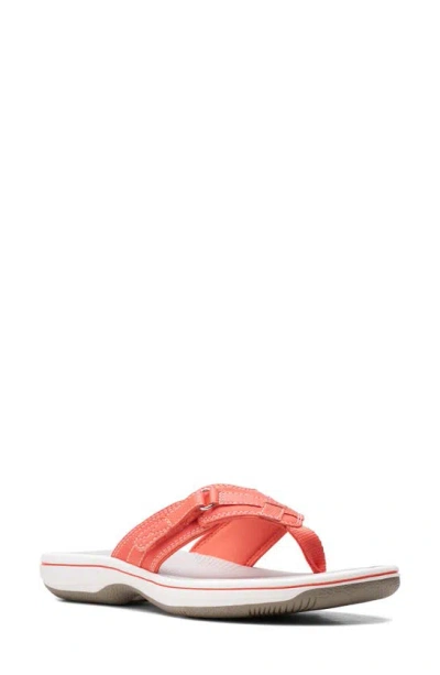 Clarks Breeze Sea Thong Sandal In Bright Coral