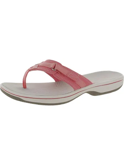 Clarks Breeze Sea Womens Thong Slip On Thong Sandals In Pink
