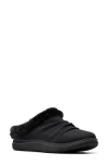 Clarks ® Breeze Willow Faux Fur Trim Slipper In Black