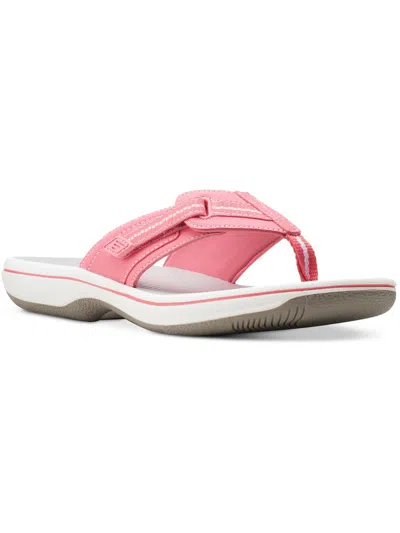 Clarks Brinkley Womens Synthetic Slip On Thong Sandals In Bright Pink