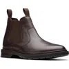Clarks Burchill Up In Dark Brown Leather