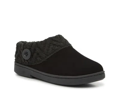 Clarks Cable Knit Sweater Slipper In Black