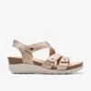 Clarks Women's Calenne Clara Strappy Wedge Sandals In Metallic
