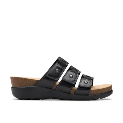 CLARKS CALENNE LILY IN BLACK LEATHER
