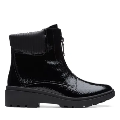 CLARKS CALLA ZIP IN BLACK SYNTHETIC