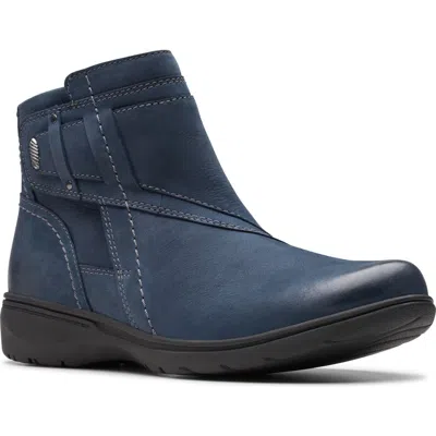 Clarks ® Carleigh Leather Ankle Boot In Blue