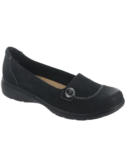 Clarks Carleigh Lulin Womens Suede Loafers In Black