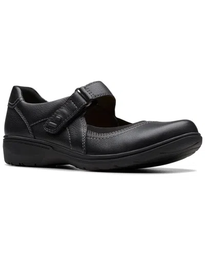 Clarks Carleigh Madi Leather Mary Jane Flat In Black