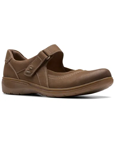 Clarks Carleigh Madi Nubuck Mary Jane Flat In Transparent