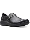 Clarks Carleigh Pearl Womens Leather Lifestyle Slip-on Sneakers In Black