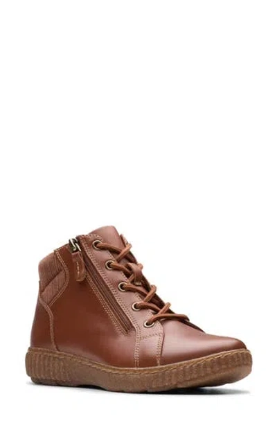 Clarks Caroline Park Womens Lace-up Ankle Boots In Tan Combi Leather