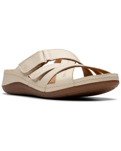 Clarks Cecily Leather Slide In Brown