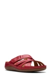Clarks Cecily Slide Leather Slide In Red