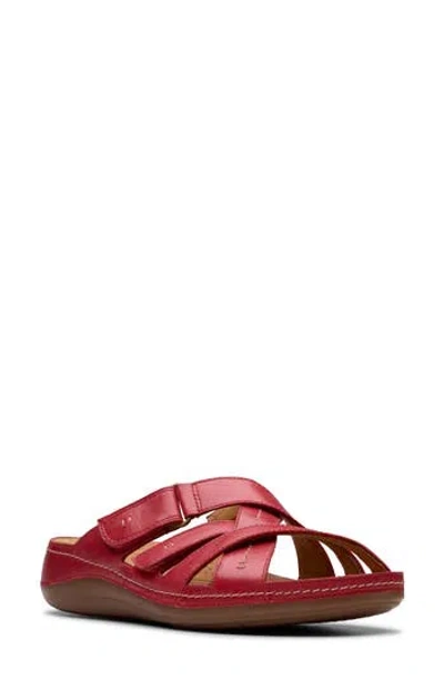 Clarks ® Cecily Slide Sandal In Red