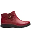 Clarks Certina Joy Leather Boot In Red