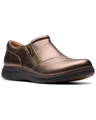 Clarks Certina Pure Leather Loafer In Silver
