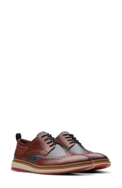 Clarks Chantry Wingtip Derby In British Tan Combo