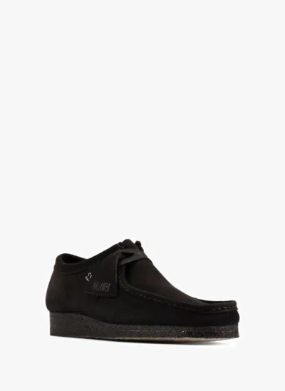 Clarks Chaussures Wallabee En Suède In Black