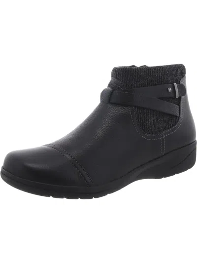 Clarks Cheyn Kisha Womens Leather Round Toe Booties In Black