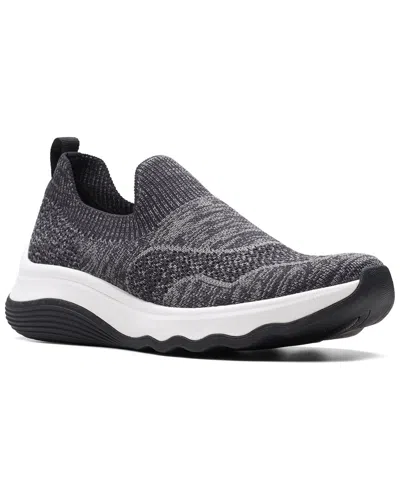 Clarks Women's Circuit Path Knit Slip-on Wedge Shoes In Black Knit
