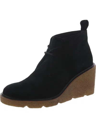 Clarks Clarkford Top Womens Suede Ankle Wedge Boots In Black