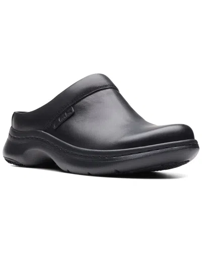 Clarks Pro Clog Leather Clog In Black