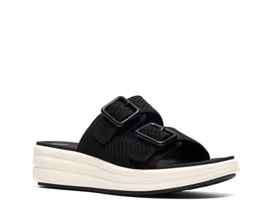 Clarks Cloudstepper Drift Faye Wedge Sandal In Black