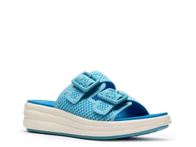 Clarks Cloudstepper Drift Faye Wedge Sandal In Blue