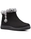 Clarks Cloudsteppers Breeze Fur Black Bootie In Black