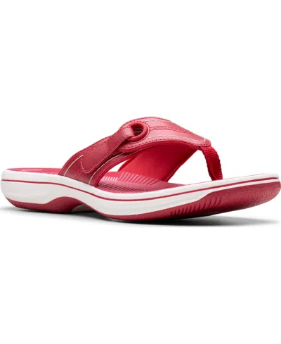 Clarks Cloudsteppers Breeze Reyna Flip-flop Sandals In Red