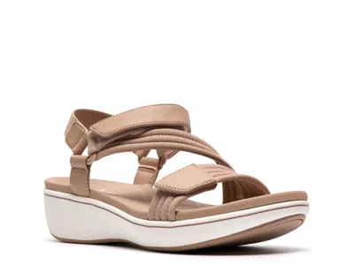 Clarks Cloudsteppers Breezerae Sun Wedge Sandal In Neutral