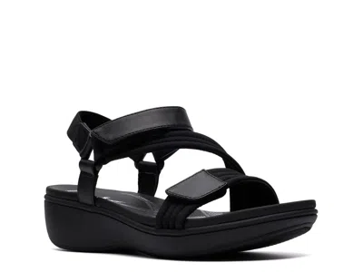 Clarks Cloudsteppers Breezerae Sun Wedge Sandal In Black
