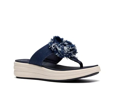 Clarks Cloudsteppers Drift Rose Wedge Sandal In Blue