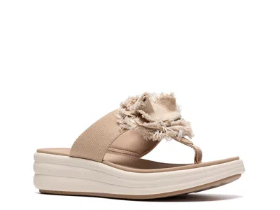 Clarks Cloudsteppers Drift Rose Wedge Sandal In Nude